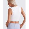 imageCRZ YOGA Butterluxe Soft Double Lined Casual Tops for Women High Neck Yoga Sleeveless Shirts Basic Going Out Workout TanksWhite