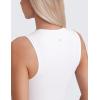 imageCRZ YOGA Butterluxe Soft Double Lined Casual Tops for Women High Neck Yoga Sleeveless Shirts Basic Going Out Workout TanksWhite