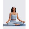 imageCRZ YOGA Butterluxe Womens Longline Square Neck Sports Bras  Basic Crop Tank Yoga Workout Tops with Built in PadsCambric Blue