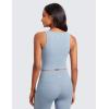 imageCRZ YOGA Butterluxe Womens Longline Square Neck Sports Bras  Basic Crop Tank Yoga Workout Tops with Built in PadsCambric Blue