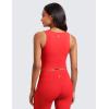 imageCRZ YOGA Butterluxe Womens Longline Square Neck Sports Bras  Basic Crop Tank Yoga Workout Tops with Built in PadsDeep Red