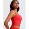 imageCRZ YOGA Butterluxe Womens Longline Square Neck Sports Bras  Basic Crop Tank Yoga Workout Tops with Built in PadsDeep Red