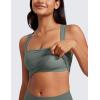 imageCRZ YOGA Butterluxe Womens Longline Square Neck Sports Bras  Basic Crop Tank Yoga Workout Tops with Built in PadsGrey Sage