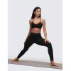 imageCRZ YOGA Butterluxe Womens Ruched V Neck Sports Bra  Y Back Spaghetti Thin Strap Wireless Padded Yoga Crop TopBlack