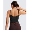 imageCRZ YOGA Butterluxe Womens Sweetheart Longline Sports Bra  Adjustable Thin Strap Workout Tank Tops Yoga Padded CamisoleBlack