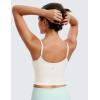 imageCRZ YOGA Butterluxe Womens Sweetheart Longline Sports Bra  Adjustable Thin Strap Workout Tank Tops Yoga Padded CamisoleMilky White Bone