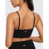 imageCRZ YOGA Butterluxe Womens V Neck Longline Sports Bra  Adjustable Padded Yoga Camisole Workout Crop TopBlack