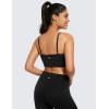 imageCRZ YOGA Butterluxe Womens V Neck Longline Sports Bra  Adjustable Padded Yoga Camisole Workout Crop TopBlack