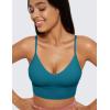 imageCRZ YOGA Butterluxe Womens V Neck Longline Sports Bra  Adjustable Padded Yoga Camisole Workout Crop TopBorealis Green