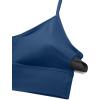 imageCRZ YOGA Butterluxe Womens V Neck Longline Sports Bra  Adjustable Padded Yoga Camisole Workout Crop TopFrench Navy