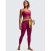 imageCRZ YOGA Butterluxe Womens V Neck Longline Sports Bra  Adjustable Padded Yoga Camisole Workout Crop TopMagenta Purple