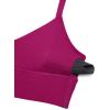 imageCRZ YOGA Butterluxe Womens V Neck Longline Sports Bra  Adjustable Padded Yoga Camisole Workout Crop TopMagenta Purple
