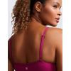 imageCRZ YOGA Butterluxe Womens V Neck Longline Sports Bra  Adjustable Padded Yoga Camisole Workout Crop TopMagenta Purple