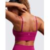 imageCRZ YOGA Butterluxe Womens V Neck Longline Sports Bra  Adjustable Padded Yoga Camisole Workout Crop TopMagenta Purple