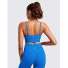 imageCRZ YOGA Butterluxe Womens V Neck Longline Sports Bra  Adjustable Padded Yoga Camisole Workout Crop TopSparkle Blue