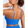 imageCRZ YOGA Butterluxe Womens V Neck Longline Sports Bra  Adjustable Padded Yoga Camisole Workout Crop TopSparkle Blue