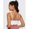 imageCRZ YOGA Butterluxe Womens V Neck Longline Sports Bra  Adjustable Padded Yoga Camisole Workout Crop TopWhite
