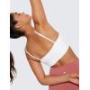 imageCRZ YOGA Butterluxe Womens V Neck Longline Sports Bra  Adjustable Padded Yoga Camisole Workout Crop TopWhite