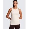 imageCRZ YOGA Butterluxe Womens Workout Racerback Sleeveless Tops High Neck Athletic Camisole Tanks Running Gym Yoga ShirtsMilky White Bone