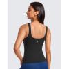imageCRZ YOGA Butterluxe Workout Tank Tops for Women U Neck Padded Crop Tops Athletic Camisole Tops with Built in BraBlack