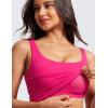 imageCRZ YOGA Butterluxe Workout Tank Tops for Women U Neck Padded Crop Tops Athletic Camisole Tops with Built in BraGranita Pink