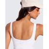 imageCRZ YOGA Butterluxe Workout Tank Tops for Women U Neck Padded Crop Tops Athletic Camisole Tops with Built in BraWhite
