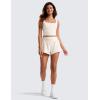 imageCRZ YOGA ButterluxeLight High Waisted Dolphin Shorts for Women 25quot Soft Split for Casual Lounge Athletic Yoga with LinerMilky White Bone