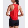 imageCRZ YOGA Pima Cotton Women Racerback Sleeveless Workout Tops Crew Neck Ruched Side Tanks Athletic Casual Loose ShirtsFestival Red
