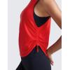 imageCRZ YOGA Pima Cotton Women Racerback Sleeveless Workout Tops Crew Neck Ruched Side Tanks Athletic Casual Loose ShirtsFestival Red