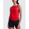 imageCRZ YOGA Pima Cotton Women Racerback Sleeveless Workout Tops Crew Neck Ruched Side Tanks Athletic Casual Loose ShirtsFestival Red