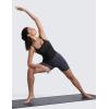 imageCRZ YOGA Seamless Womens U Neck Longline Sports Bra  Thin Strap Padded Workout Crop Tank Ribbed Open Back Yoga Camisole TopBlack
