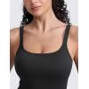 imageCRZ YOGA Seamless Womens U Neck Longline Sports Bra  Thin Strap Padded Workout Crop Tank Ribbed Open Back Yoga Camisole TopBlack