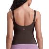 imageCRZ YOGA Seamless Womens U Neck Longline Sports Bra  Thin Strap Padded Workout Crop Tank Ribbed Open Back Yoga Camisole TopHot Fudge Brown