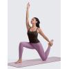 imageCRZ YOGA Seamless Womens U Neck Longline Sports Bra  Thin Strap Padded Workout Crop Tank Ribbed Open Back Yoga Camisole TopHot Fudge Brown