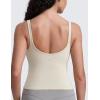 imageCRZ YOGA Seamless Womens U Neck Longline Sports Bra  Thin Strap Padded Workout Crop Tank Ribbed Open Back Yoga Camisole TopMojave Tan