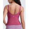 imageCRZ YOGA Seamless Womens U Neck Longline Sports Bra  Thin Strap Padded Workout Crop Tank Ribbed Open Back Yoga Camisole TopWashed Mauve