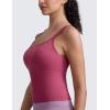imageCRZ YOGA Seamless Womens U Neck Longline Sports Bra  Thin Strap Padded Workout Crop Tank Ribbed Open Back Yoga Camisole TopWashed Mauve