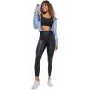 imageCRZ YOGA Super High Waisted Butterluxe Yoga Pants 25 Inches  Buttery Soft Workout Leggings for Women Over BellyFaux Leather Black