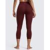 imageCRZ YOGA Womens Butterlift High Waisted Capris Leggings 23quot  Workout Pilates Crop Gym Athletic Yoga PantsRed Merlot