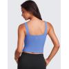 imageCRZ YOGA Womens Butterluxe Double Lined Square Neck Tight Tank Tops Sleeveless Workout Cropped Casual Yoga Fitted ShirtsWild Indigo