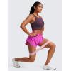 imageCRZ YOGA Womens Butterluxe Strappy High Neck Longline Sports Bra  Wireless Criss Cross Back Padded Workout Cropped TopGrape Thistle Purple