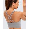 imageCRZ YOGA Womens Butterluxe Strappy High Neck Longline Sports Bra  Wireless Criss Cross Back Padded Workout Cropped TopGull Gray