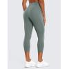 imageCRZ YOGA Womens Butterluxe Workout Yoga Capri Leggings 23 Inches  High Waist Crop Pants with Pockets Buttery Soft GymGrey Sage