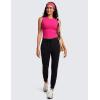 imageCRZ YOGA Womens Ribbed High Neck Tanks Sleeveless Fitted Basic Tops Going Out Casual Yoga Workout ShirtsGranita Pink