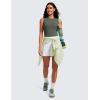 imageCRZ YOGA Womens Ribbed High Neck Tanks Sleeveless Fitted Basic Tops Going Out Casual Yoga Workout ShirtsGrey Sage
