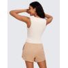 imageCRZ YOGA Womens Ribbed High Neck Tanks Sleeveless Fitted Basic Tops Going Out Casual Yoga Workout ShirtsMilky White Bone