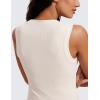 imageCRZ YOGA Womens Ribbed High Neck Tanks Sleeveless Fitted Basic Tops Going Out Casual Yoga Workout ShirtsMilky White Bone