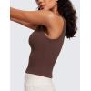 imageCRZ YOGA Womens Ribbed High Neck Tanks Sleeveless Fitted Basic Tops Going Out Casual Yoga Workout ShirtsTaupe