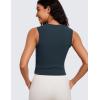imageCRZ YOGA Womens Ribbed High Neck Tanks Sleeveless Fitted Basic Tops Going Out Casual Yoga Workout ShirtsTrue Navy