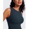 imageCRZ YOGA Womens Ribbed High Neck Tanks Sleeveless Fitted Basic Tops Going Out Casual Yoga Workout ShirtsTrue Navy